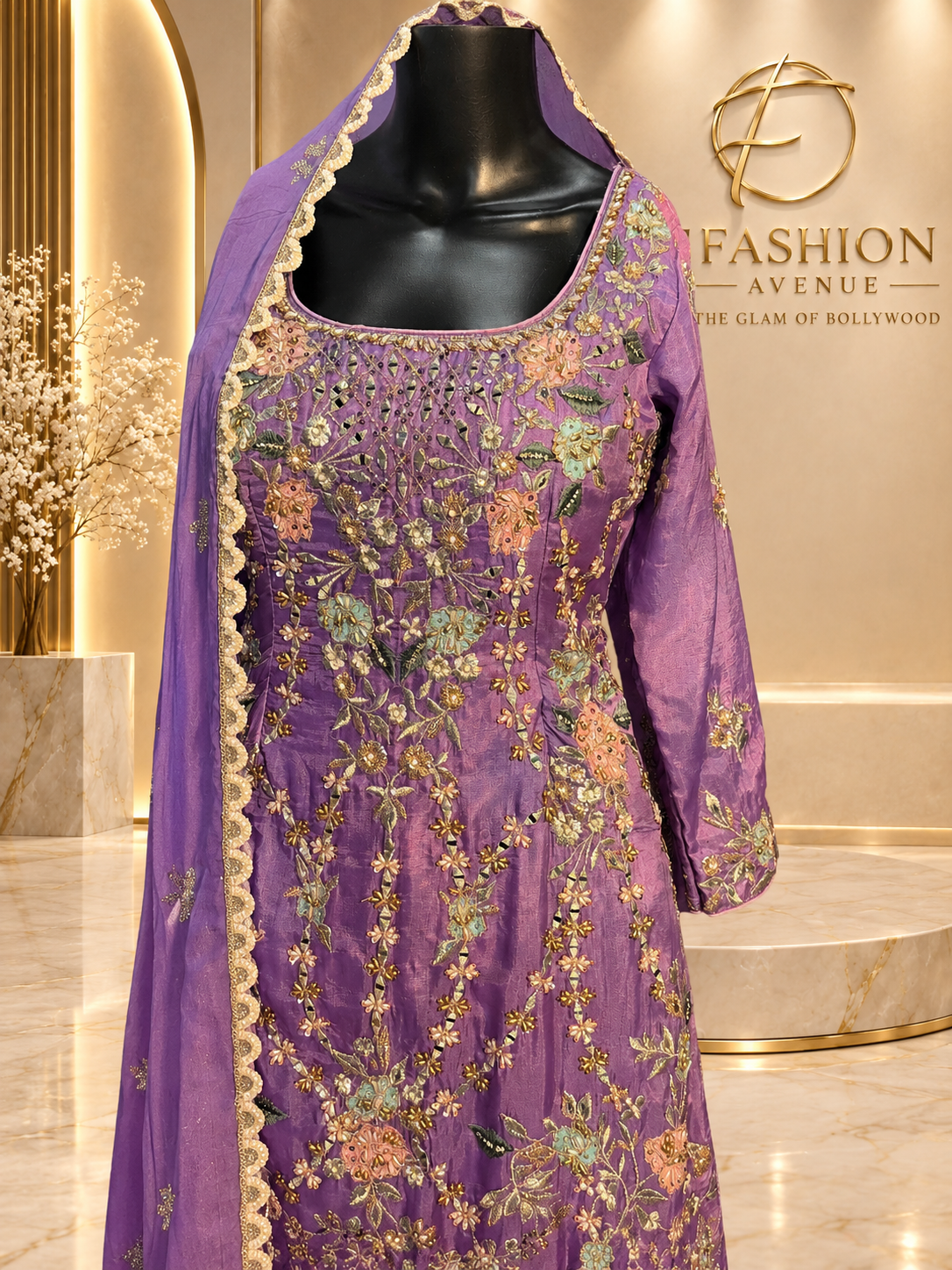 Purple sharara set