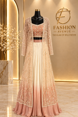 Peach sheer dress