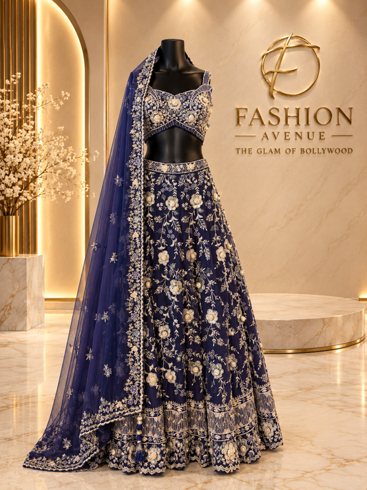 Midnight bloom lehenga