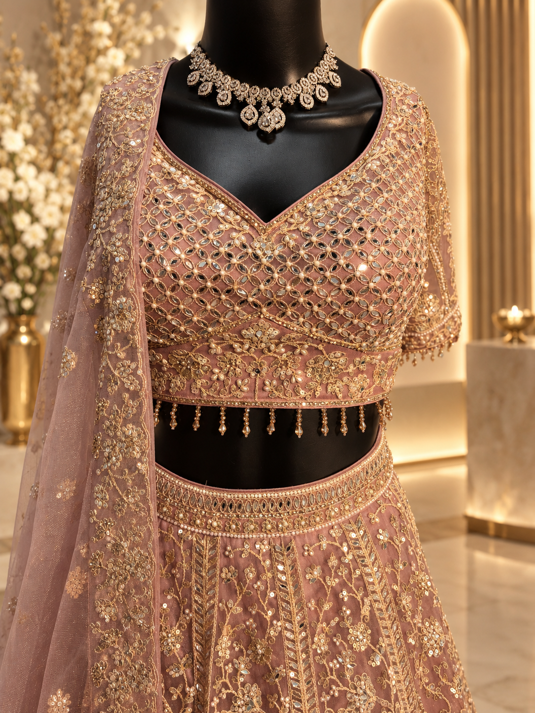 Dreamy dusty rose lehenga