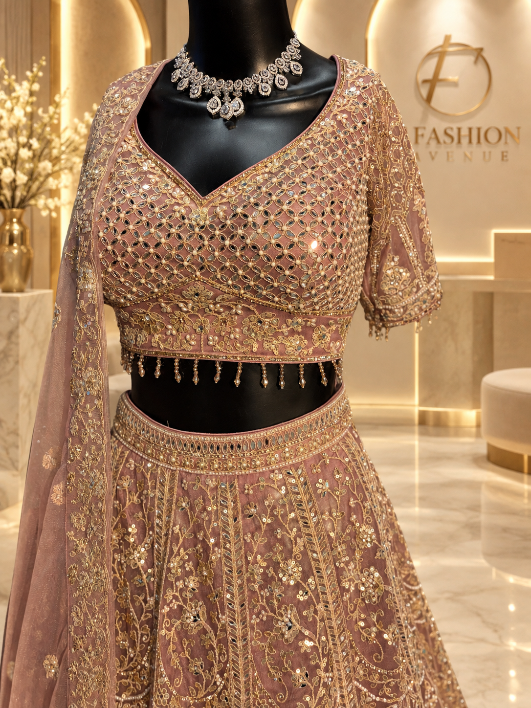Dreamy dusty rose lehenga