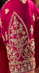 Royal Maroon Embroidered Saree