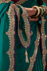 Teal Magenta Elegant Saree