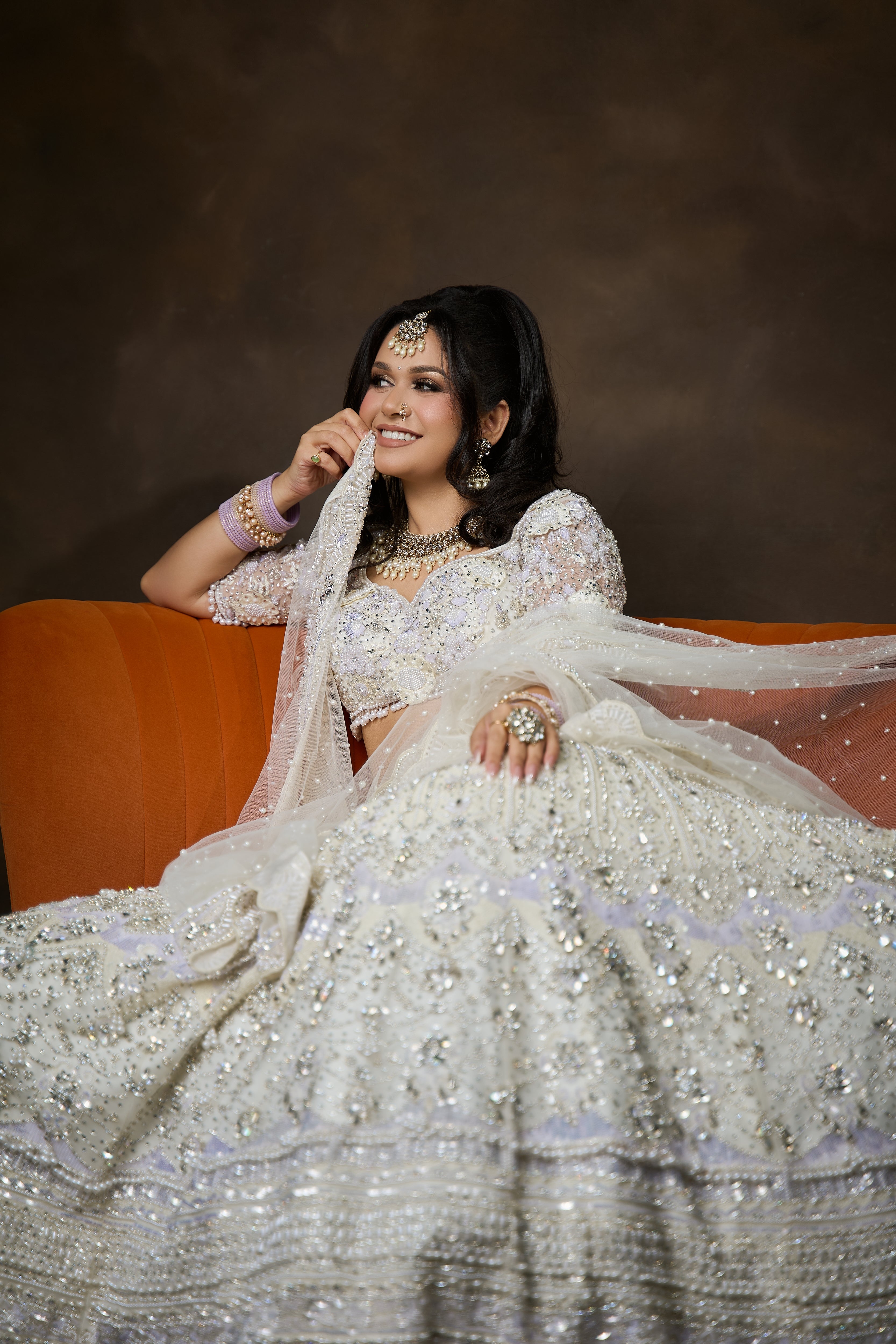 Ivory & Lavender Bridal Lehenga