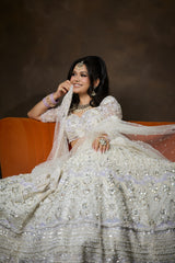 Ivory & Lavender Bridal Lehenga
