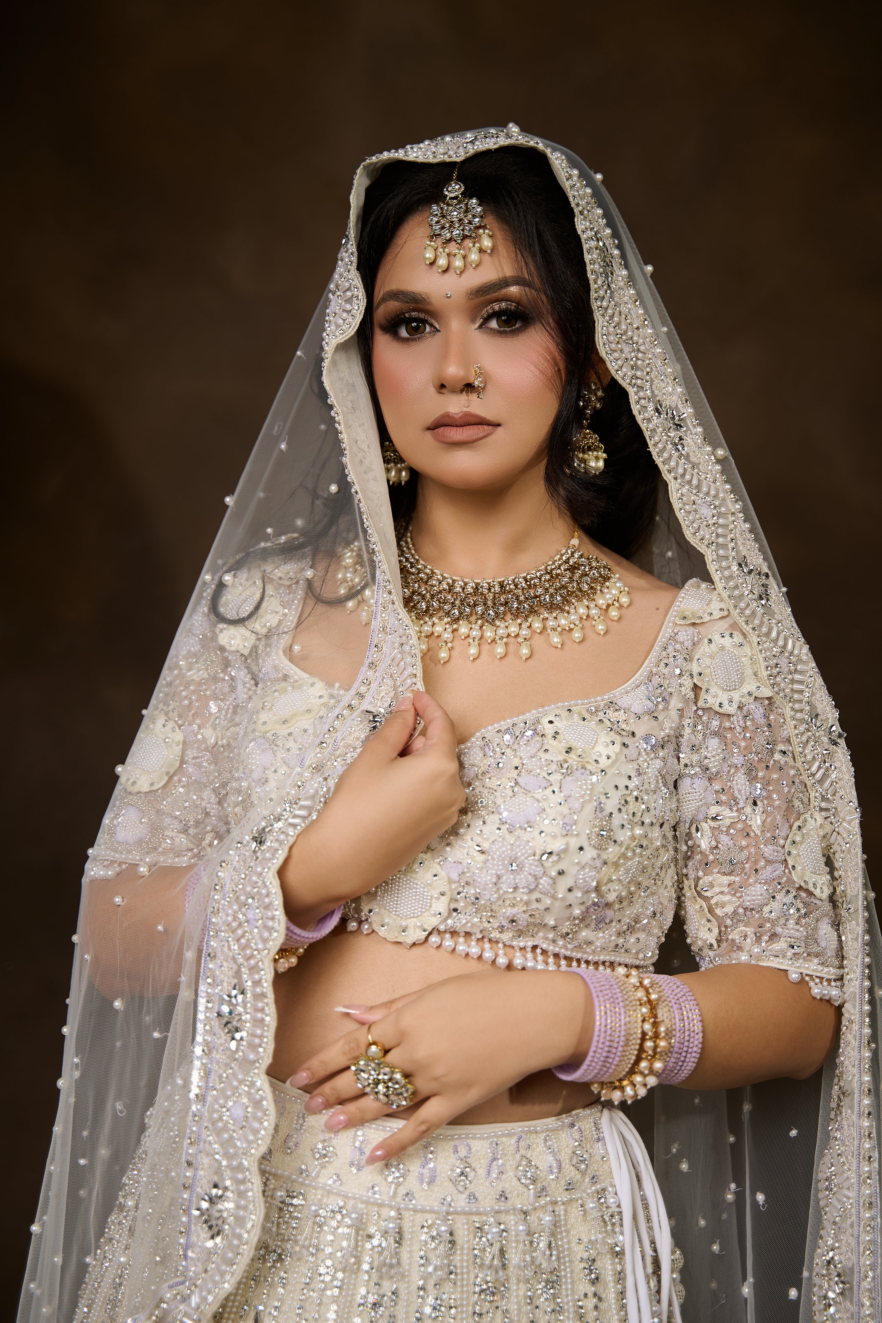Ivory & Lavender Bridal Lehenga