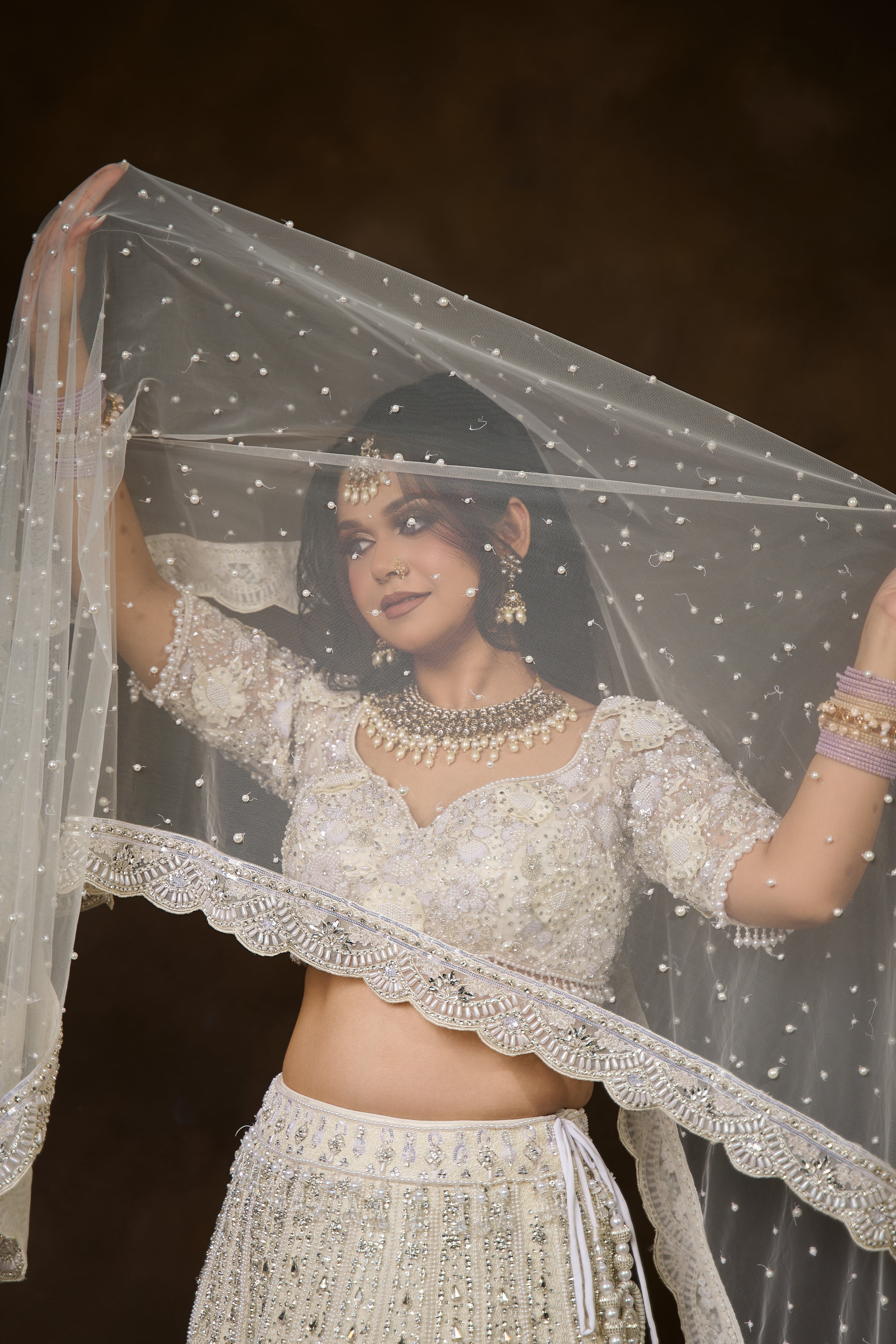 Ivory & Lavender Bridal Lehenga
