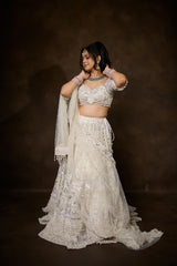 Ivory & Lavender Bridal Lehenga
