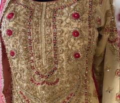 Gold & pink banarasi sharara