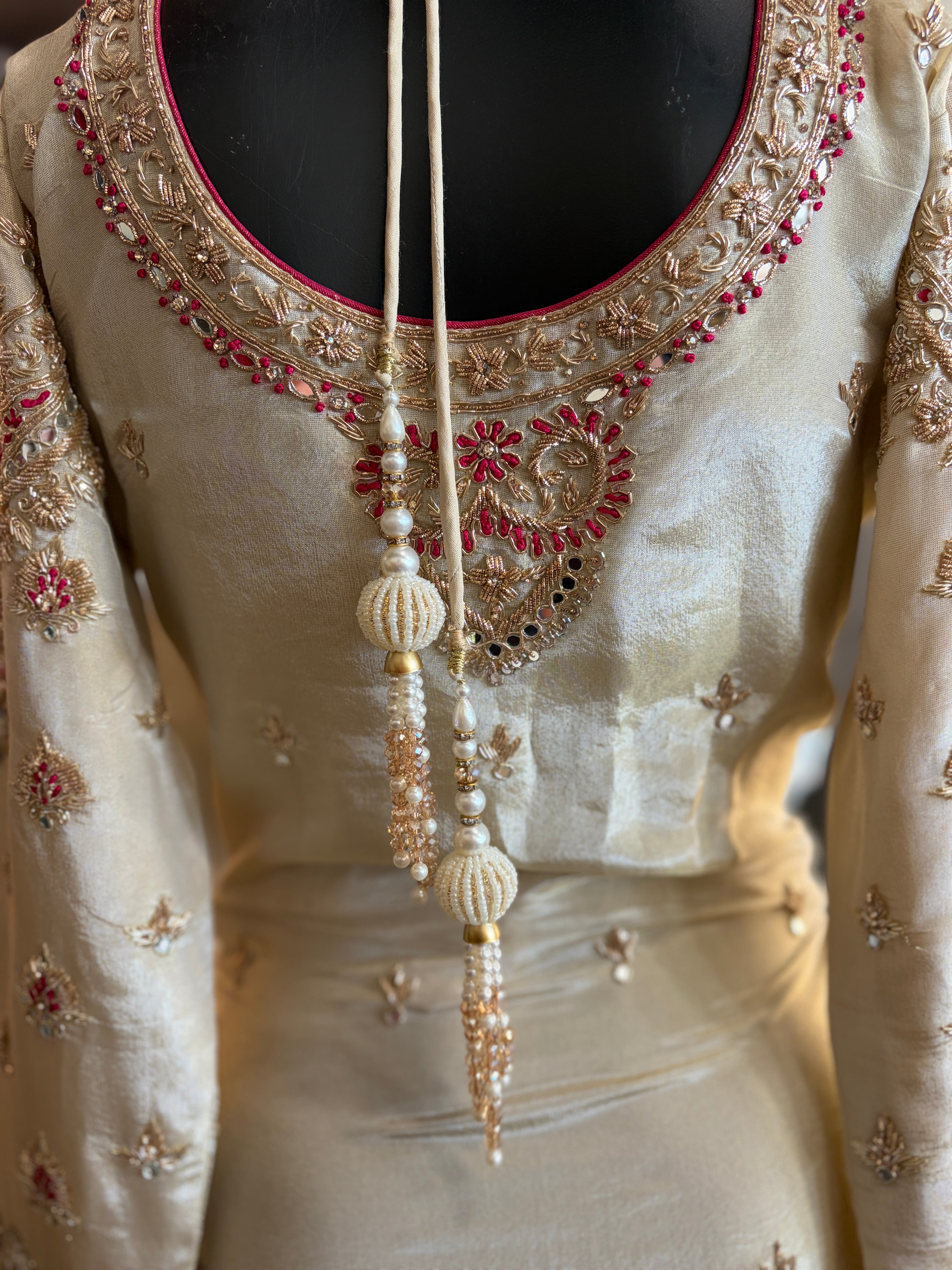 Gold & pink banarasi sharara