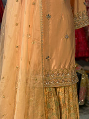 Peach gold sharara