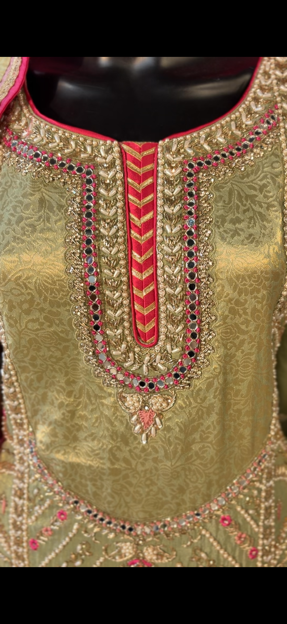 Pistachio green & hot pink sharara set