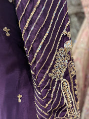 Dark purple sharara set