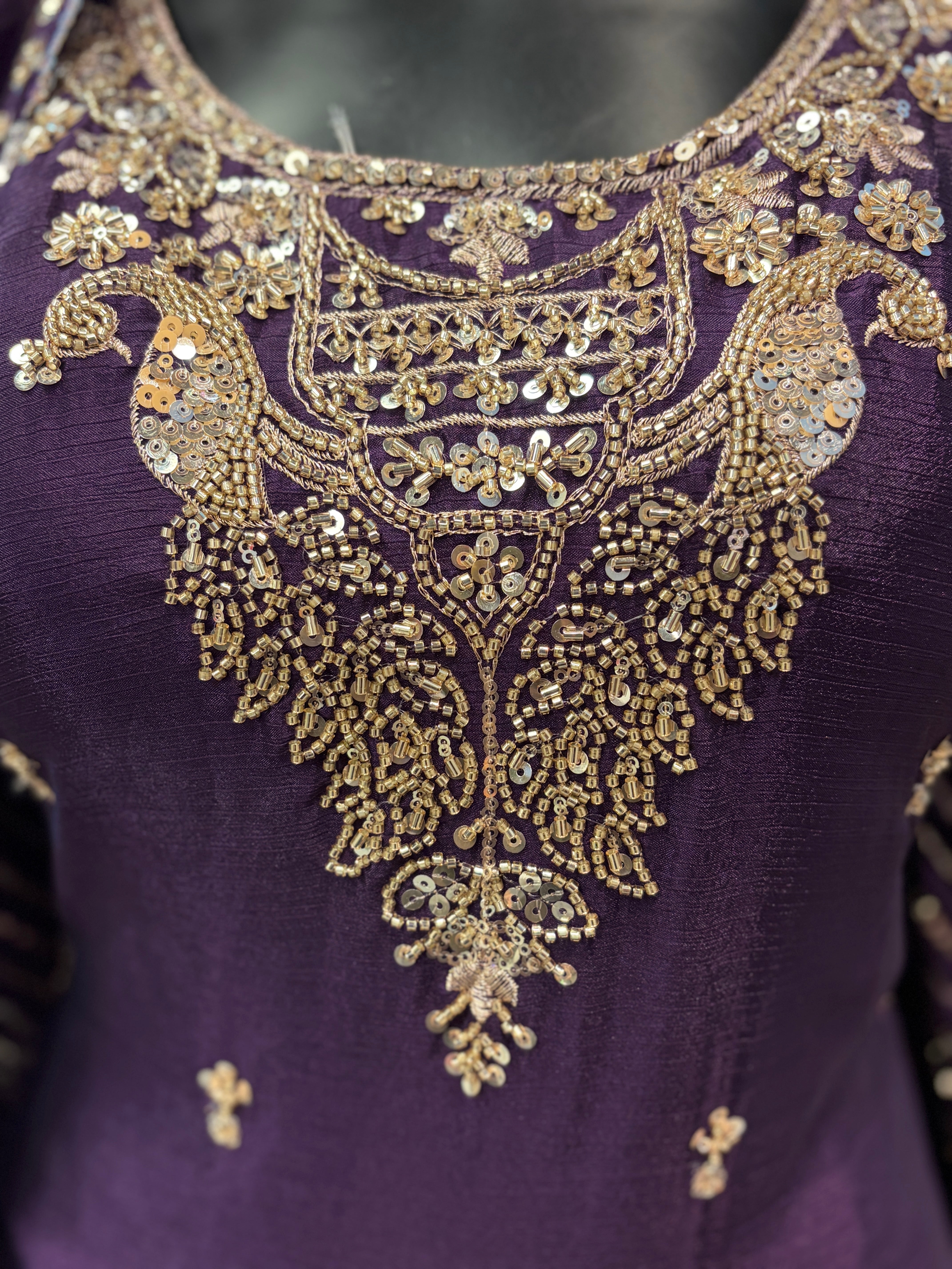 Dark purple sharara set