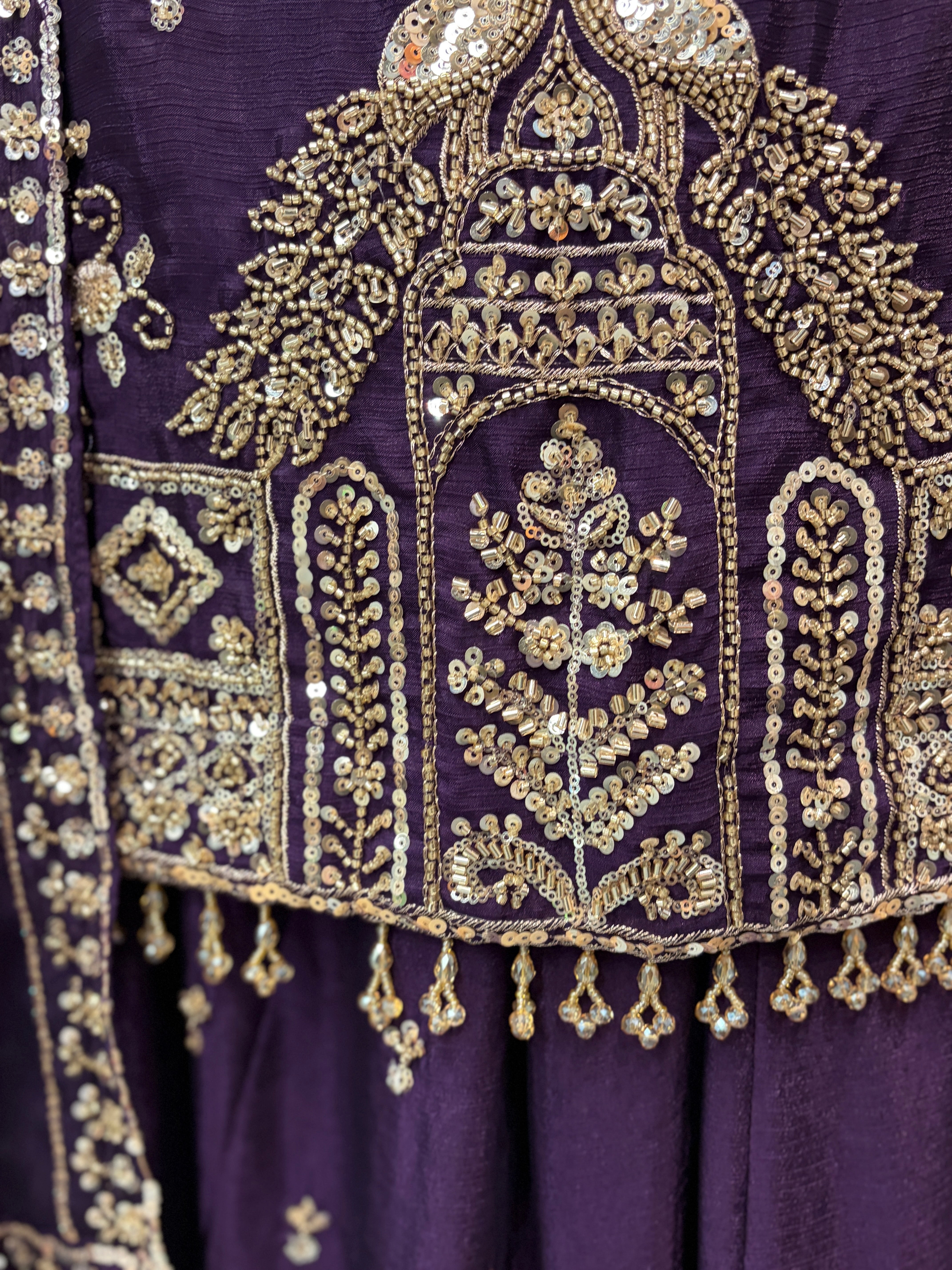 Dark purple sharara set