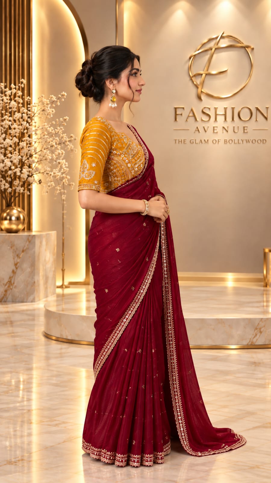Royal Maroon Saree