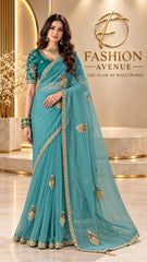 Peacock Teal Saree