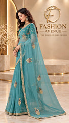 Peacock Teal Saree