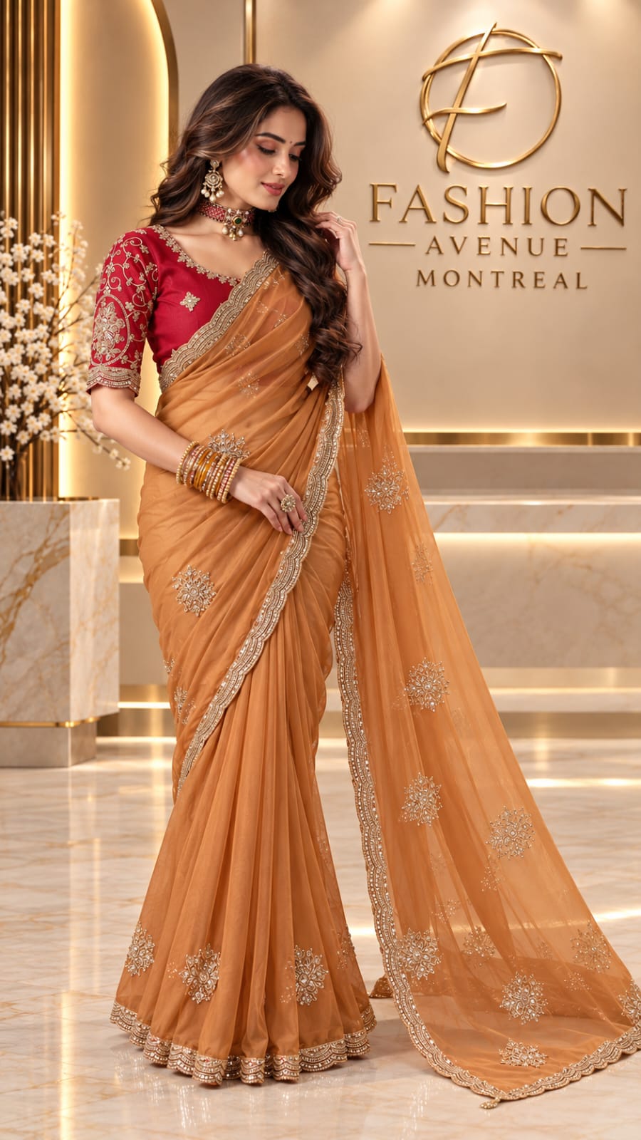 Caramel Orange Saree