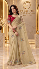 Bride Groom Embroidered Saree
