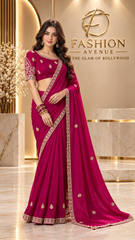 Royal Maroon Embroidered Saree