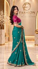 Teal Magenta Elegant Saree