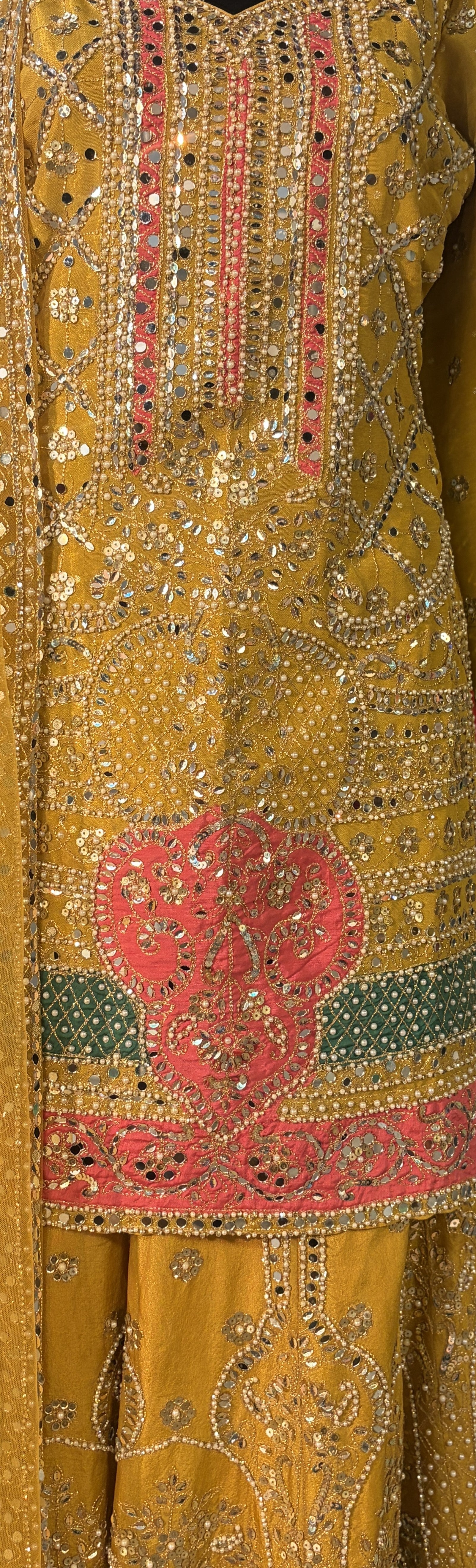 Mustard yellow sharara set
